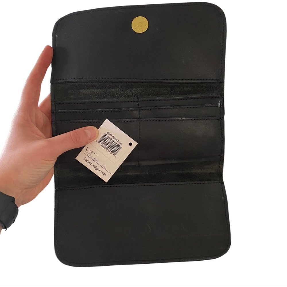 NWT Sseko Leather Wallet, Oiled Black